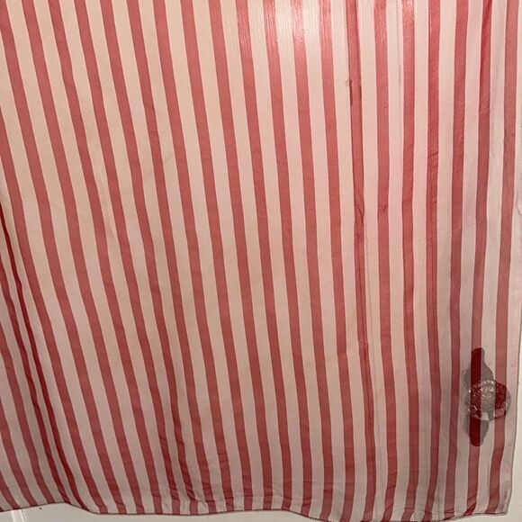 Vtg mid century extra, extra large red/white striped semi sheer polyester scarf - Picture 6 of 9